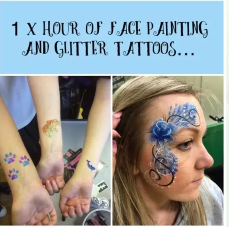 Face Paint And Glitter Tattoo 1 Hour Package Bouncy Castle Hire