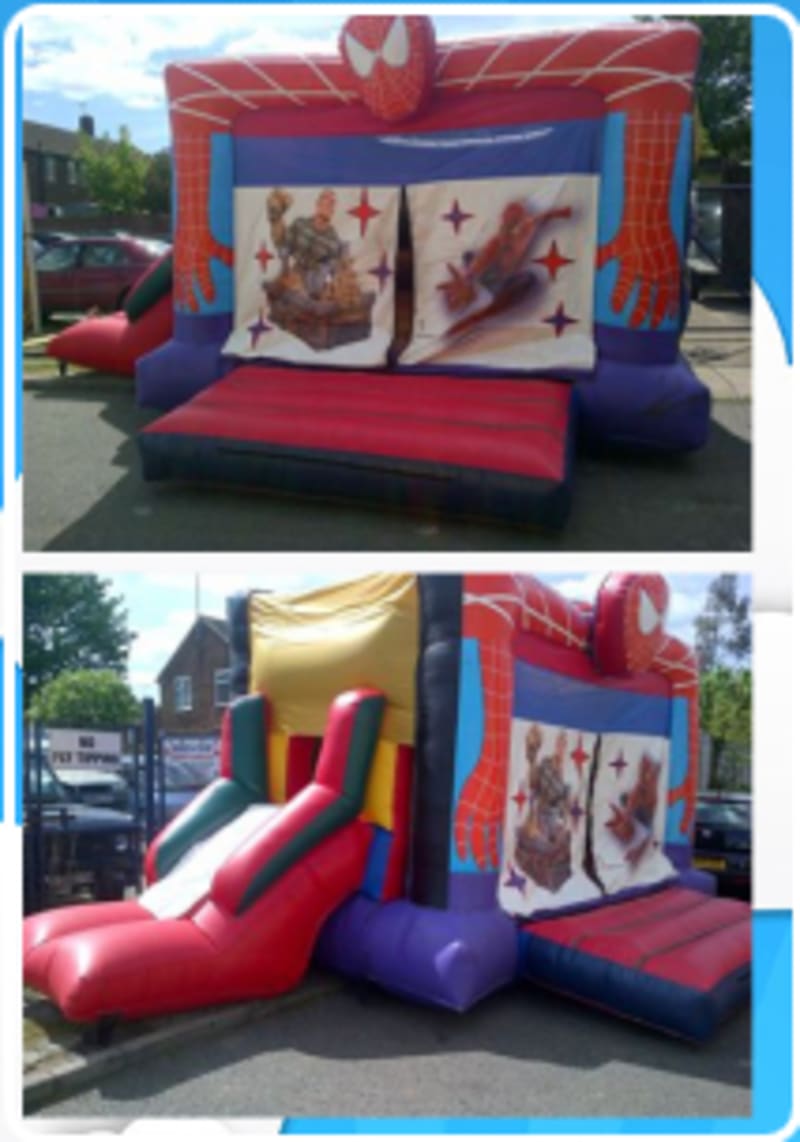 Spiderman Combo Castle Fete And Fiesta Bouncy Castle Hire Inflatable Hire Sittingbourne Sheerness Gillingham Swale