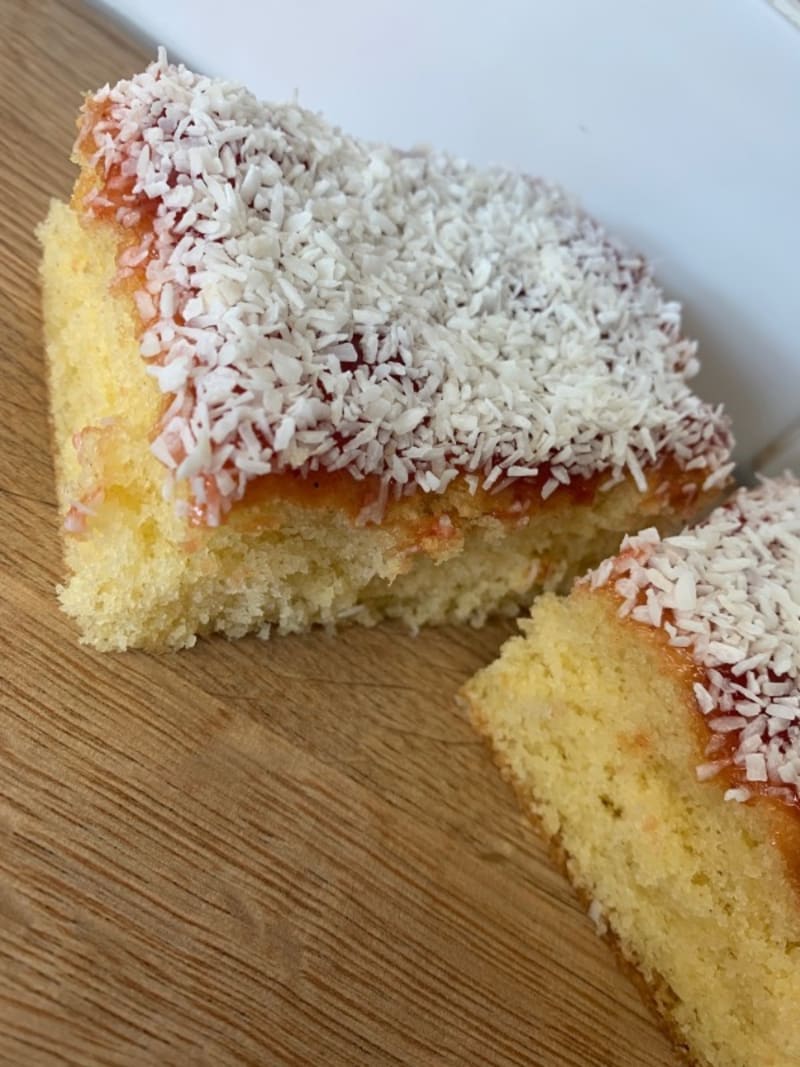 Jam Coconut Sponge Cakes by Andrea