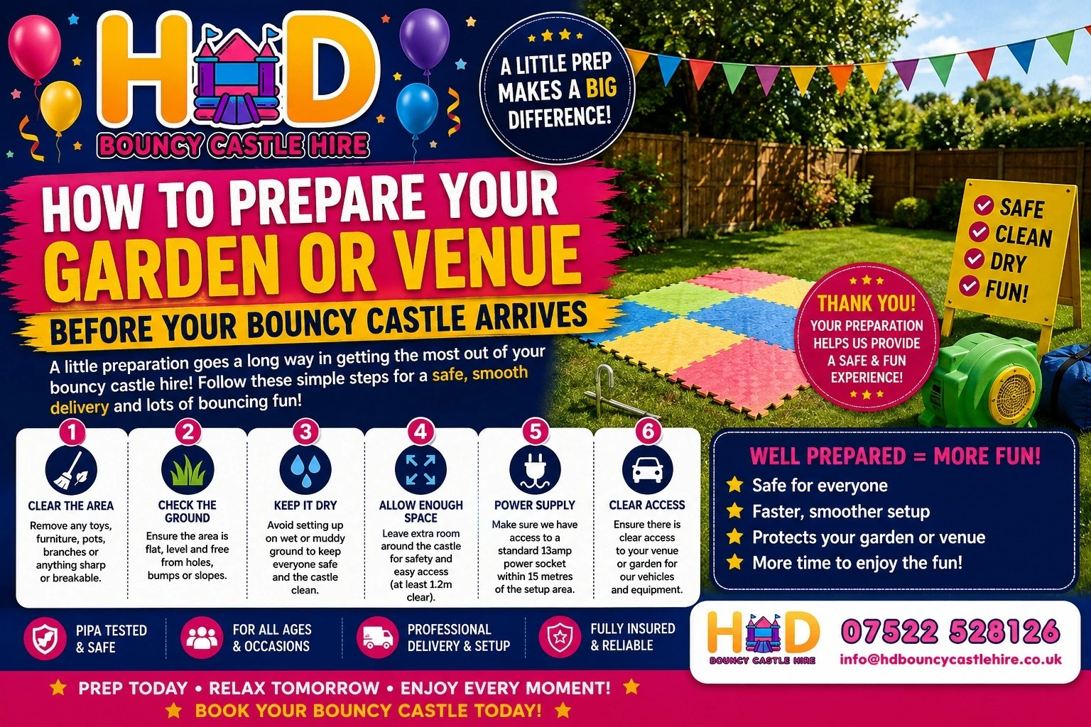 How To Prepare Your Garden Or Venue Before Your Bouncy Castle Arrives