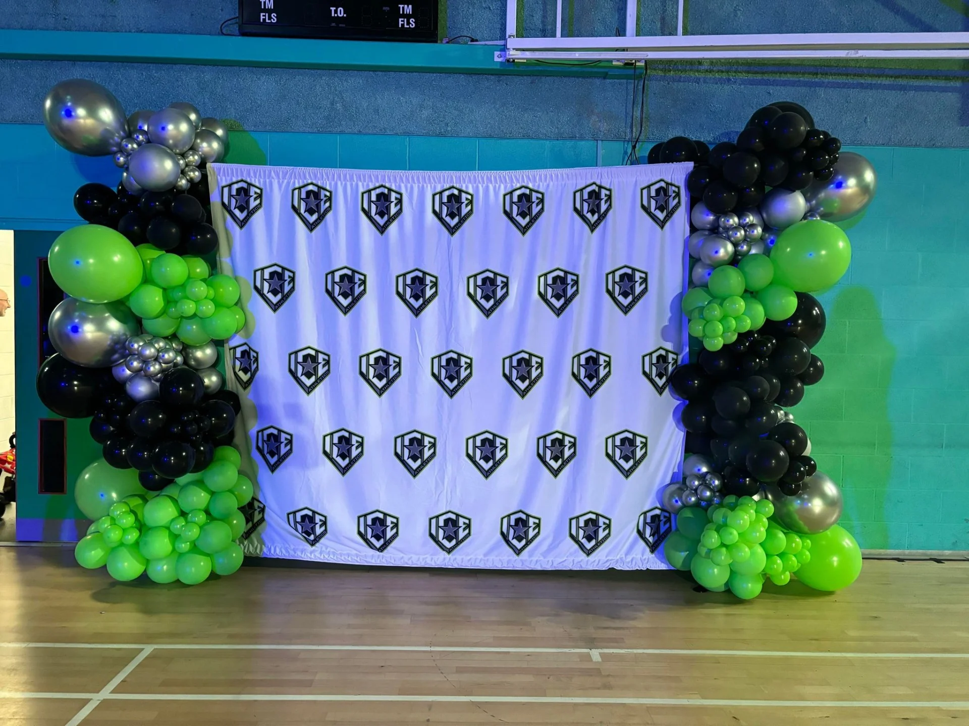 Corporate backdrop and balloon arch for hire