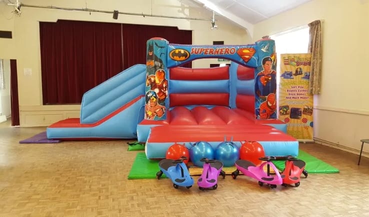 Superhero Bouncy Castle Hire In Bourne Abbey Church Hall