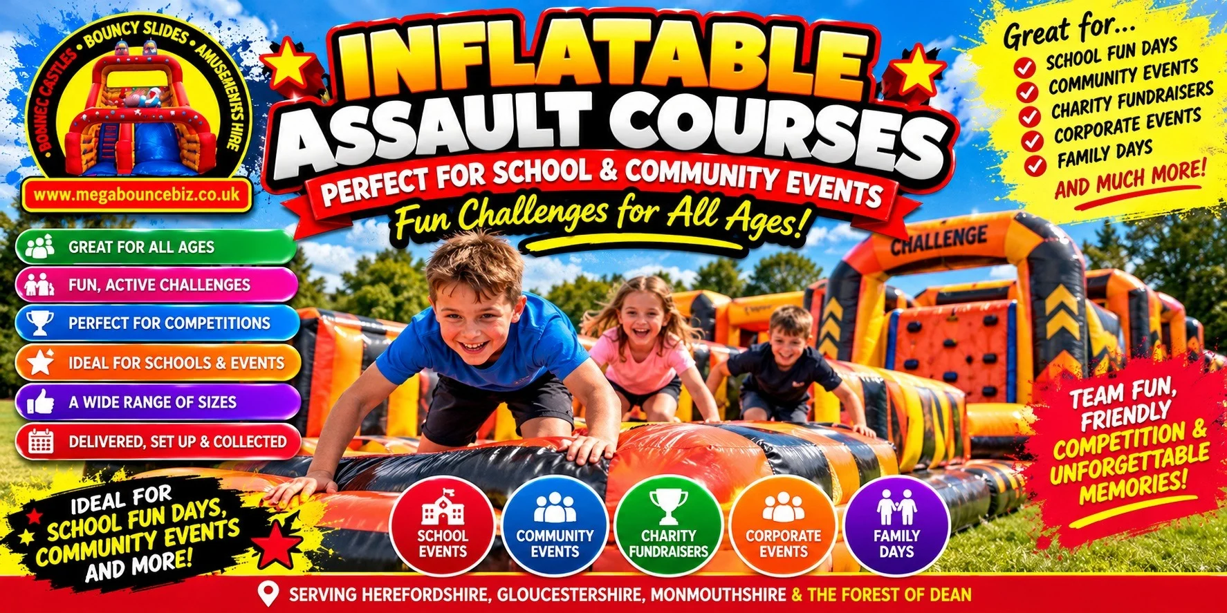 Why Inflatable Assault Courses Are Great for School and Community Events