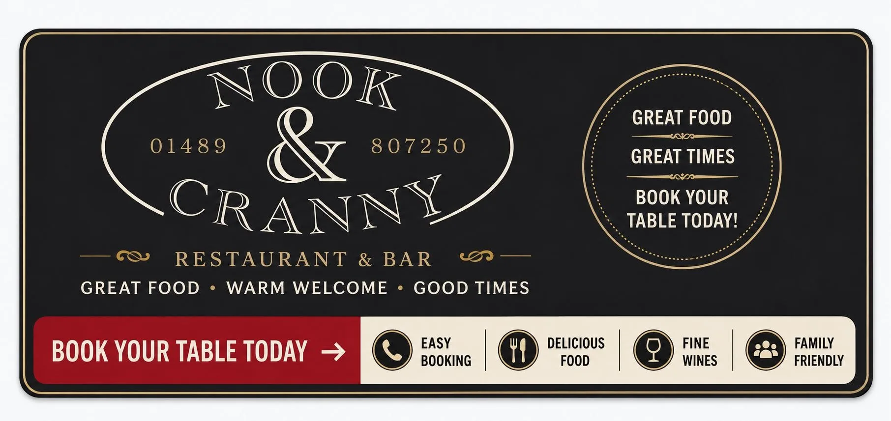 Nook And Cranny Restaurant And Bar Based at Hook, Warsash, Southampton
