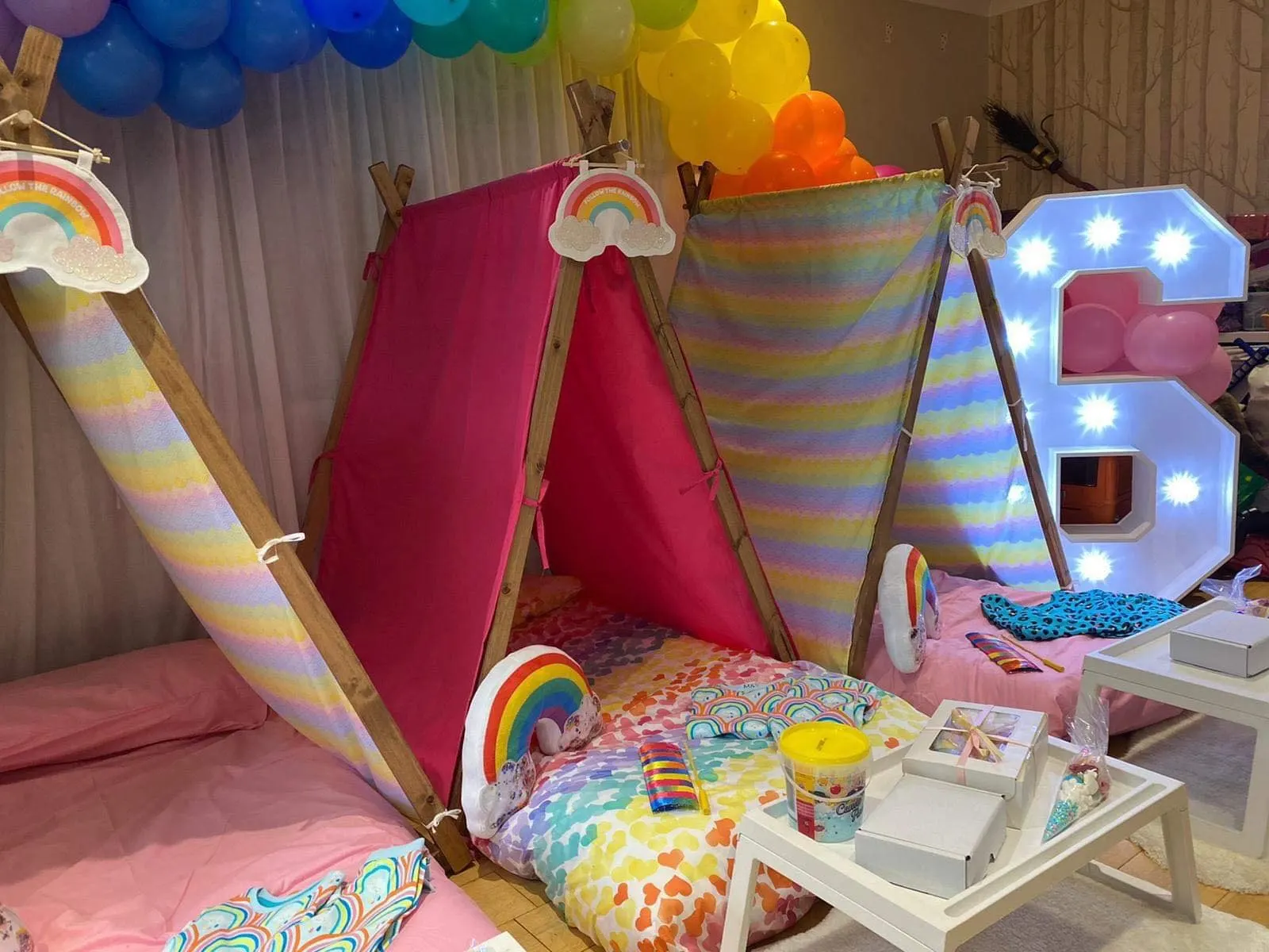  Rainbow themed teepee tents 