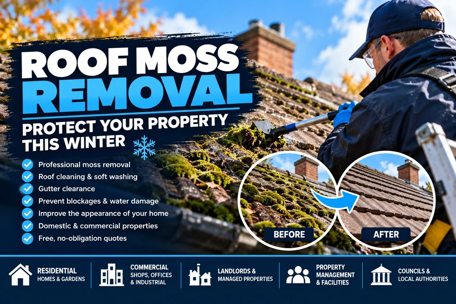 Roof Moss Removal and Exterior Property Care Before Winter Roof Moss Removal and Exterior Property Care Before Winter