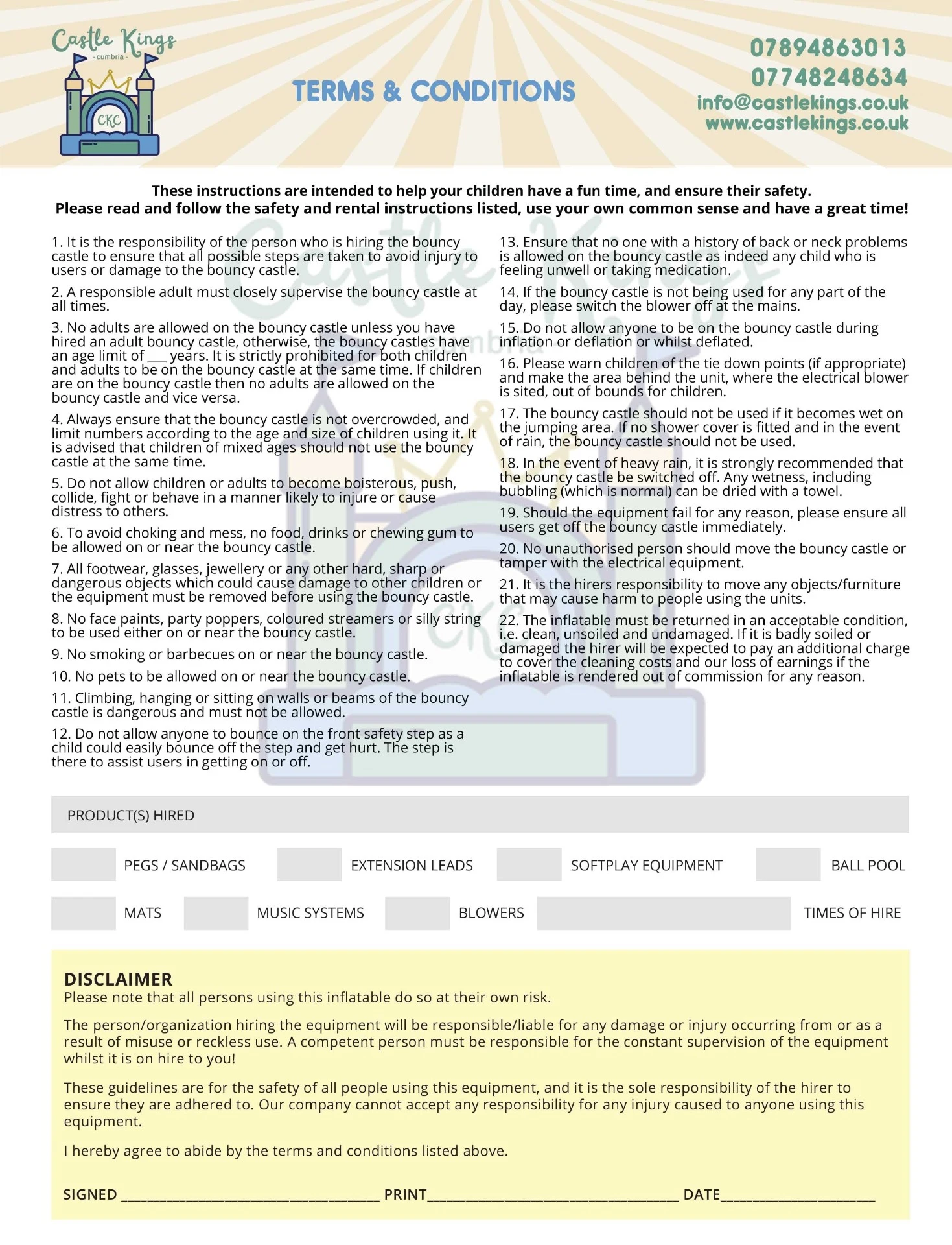 Castle Kings Cumbria