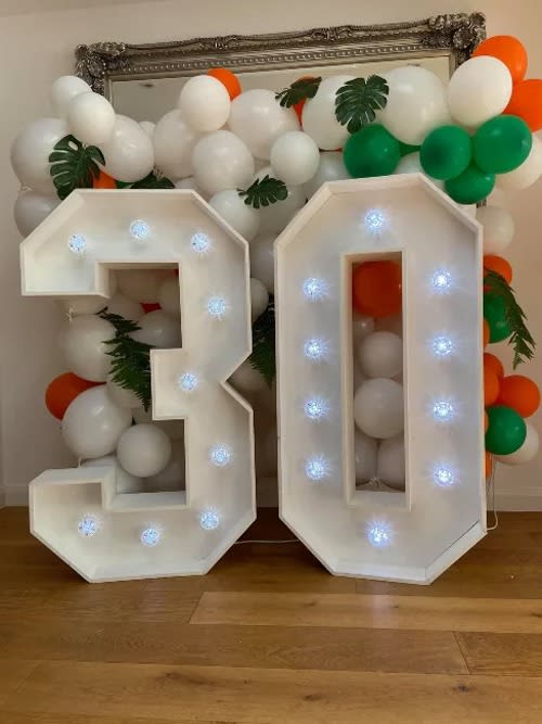 30th birthday party LED numbers