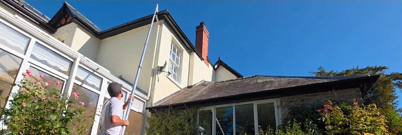 Professional Exterior full house cleaning Telford - before and after.