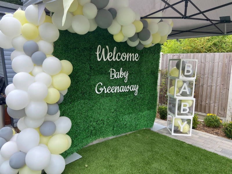 Baby Shower Gender Reveal Flower Wall Party Venue Decor Deluxe