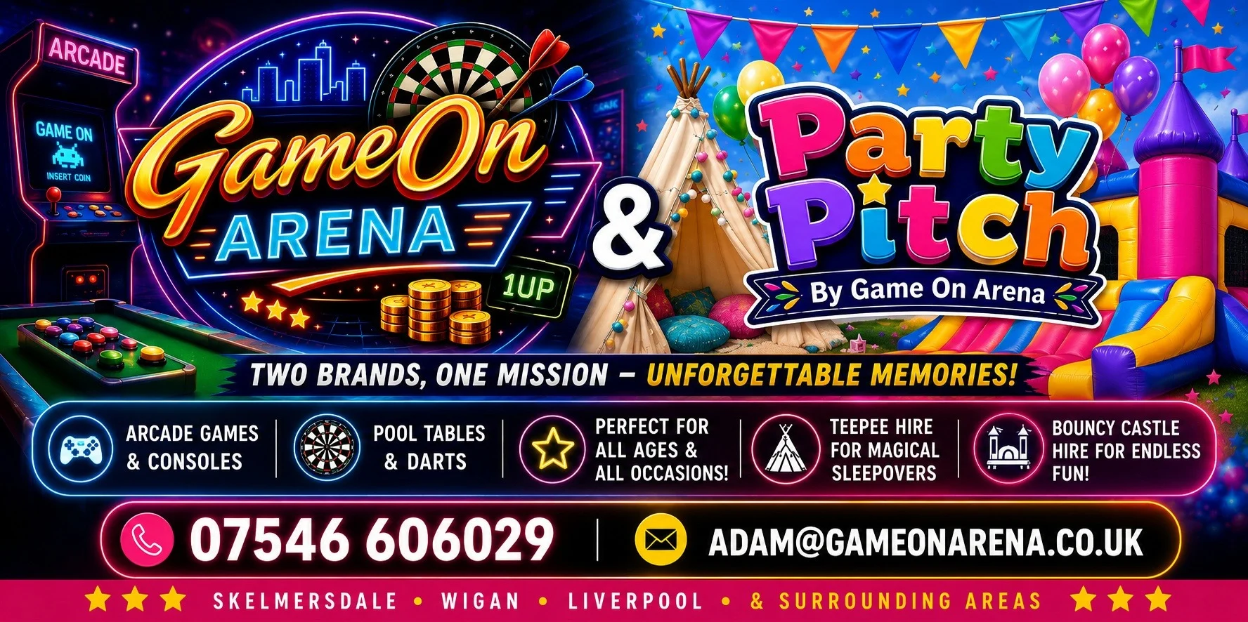 Game On Arena And Party Pitch - Game, Bouncy Castle Hire And Teepee Hire, Wigan, Warrington, Liverpool And Surrounding Areas