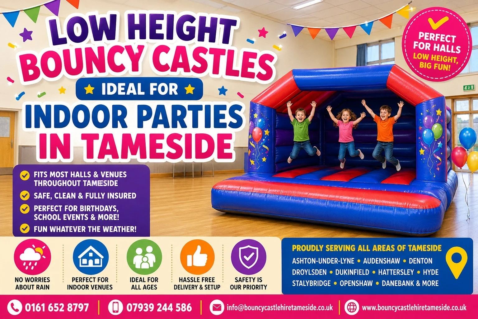 Why Low Height Bouncy Castles Are Perfect for Indoor Parties in Tameside Why Low Height Bouncy Castles Are Perfect for Indoor Parties in Tameside