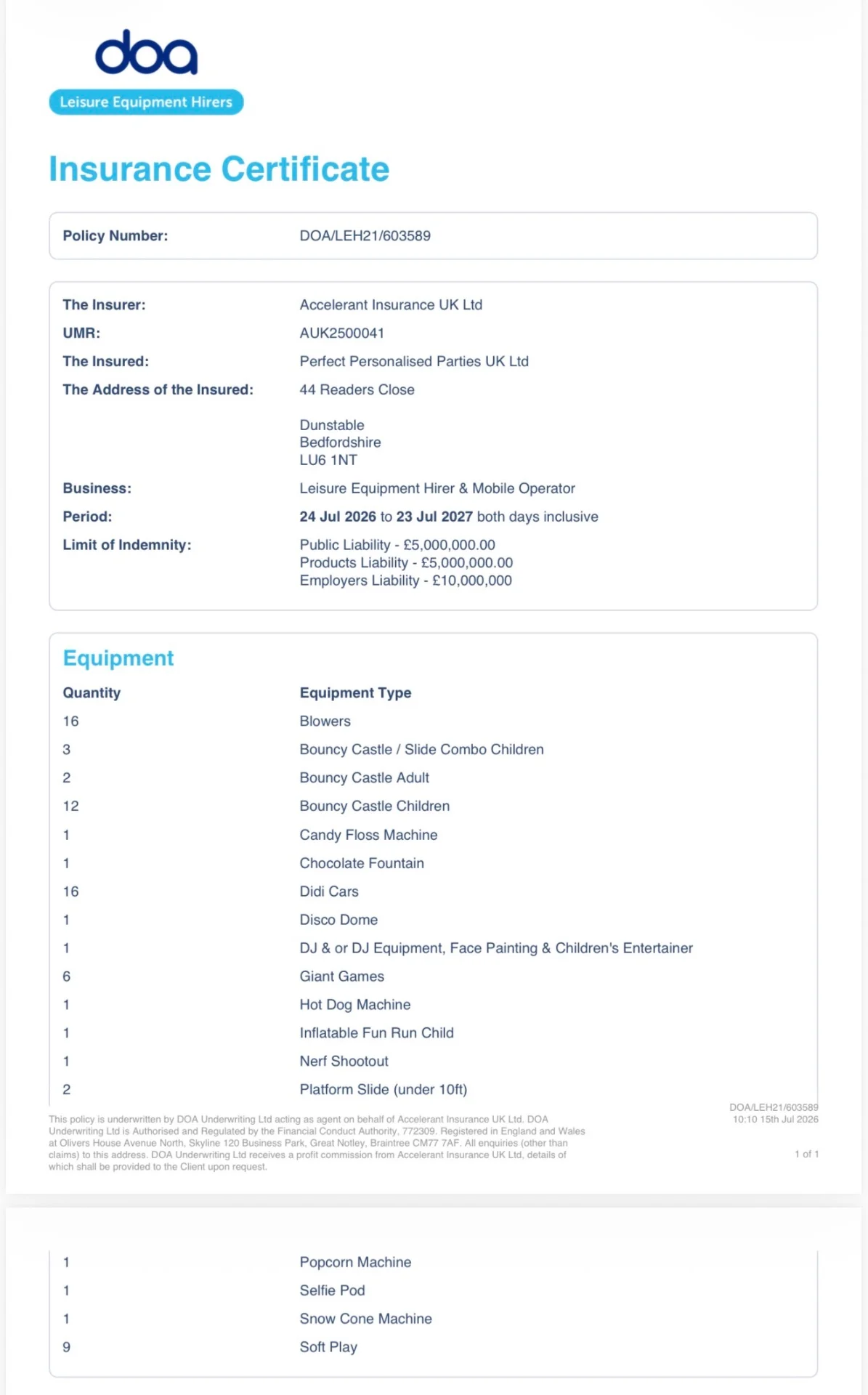 Public Liability Insurance