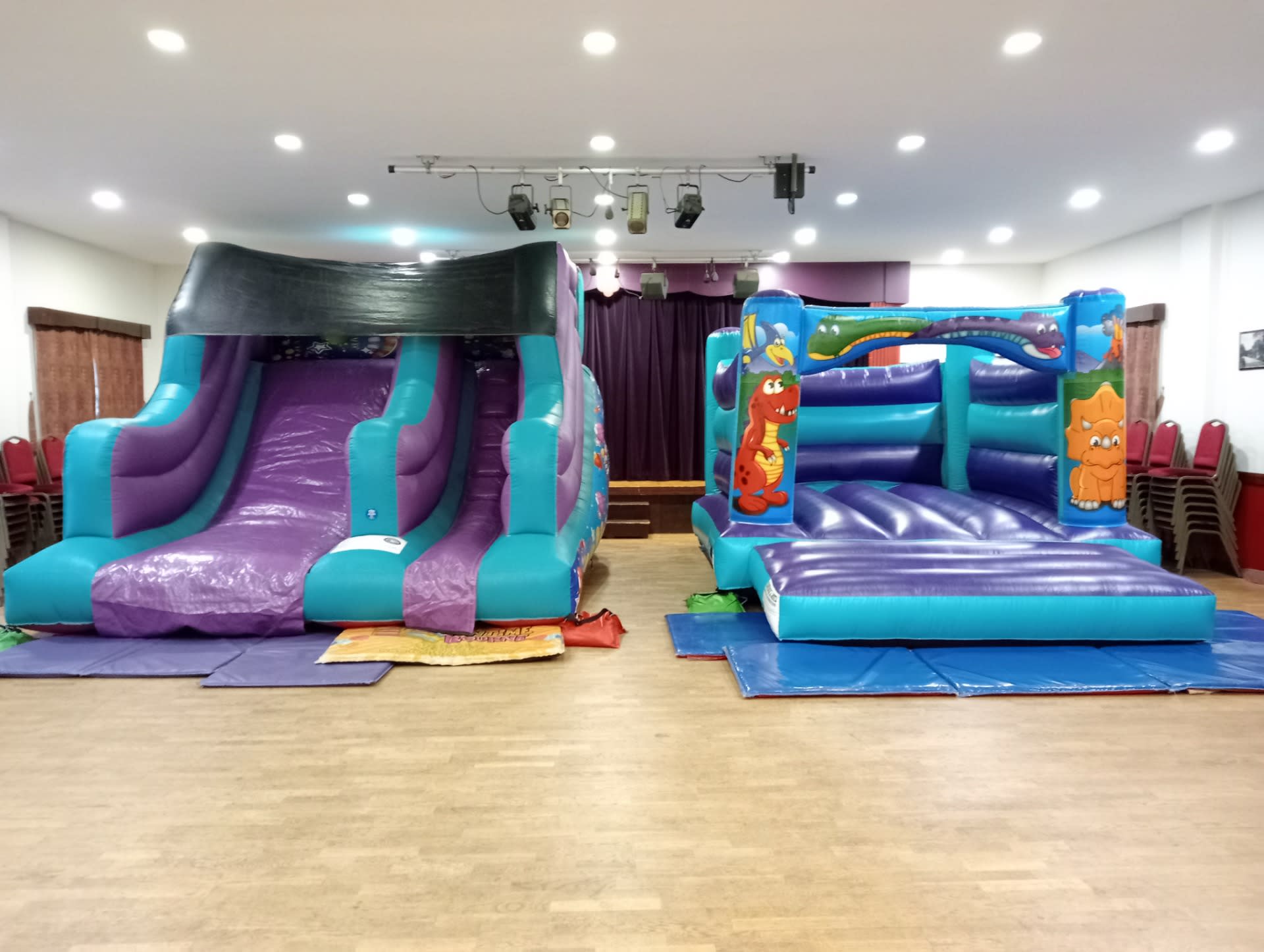 Bouncy Castle And Inflatable Slide Package In Edenham Village Hall