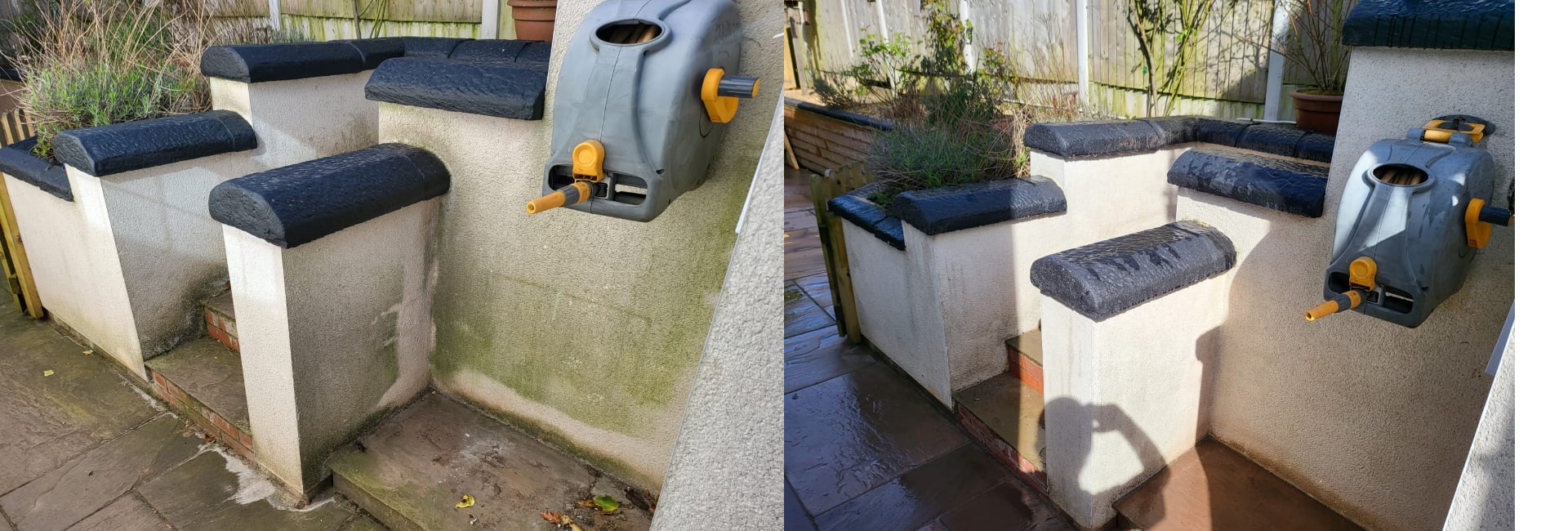 Red and green algae removal from render Telford