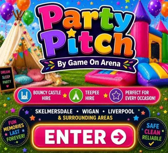 Game on Arena and Party Pitch Game Arena Hire, Bouncy Castle Hire and TeePee Hire, Wigan, Warrington, Liverpool and Surrounding Areas