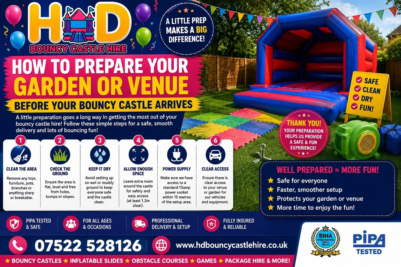 How To Prepare Your Garden Or Venue Before Your Bouncy Castle Arrives