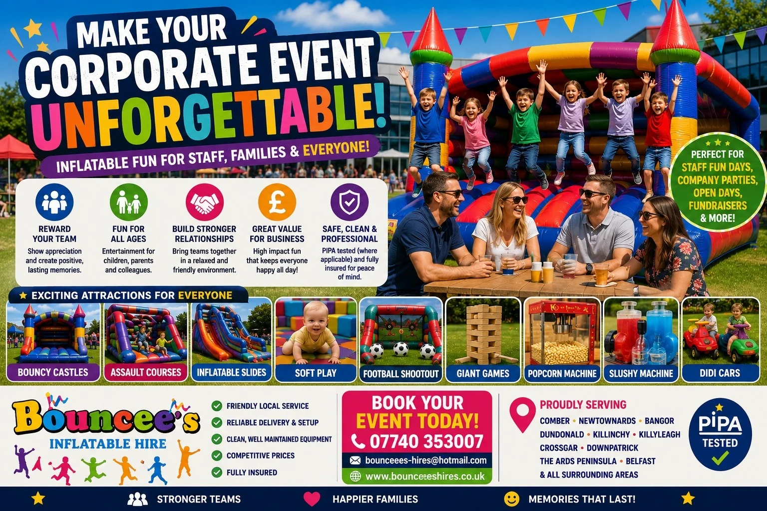 Why Businesses In Co Down Are Hiring Inflatables For Staff Family Fun Days Bounceees Inflatable Hire