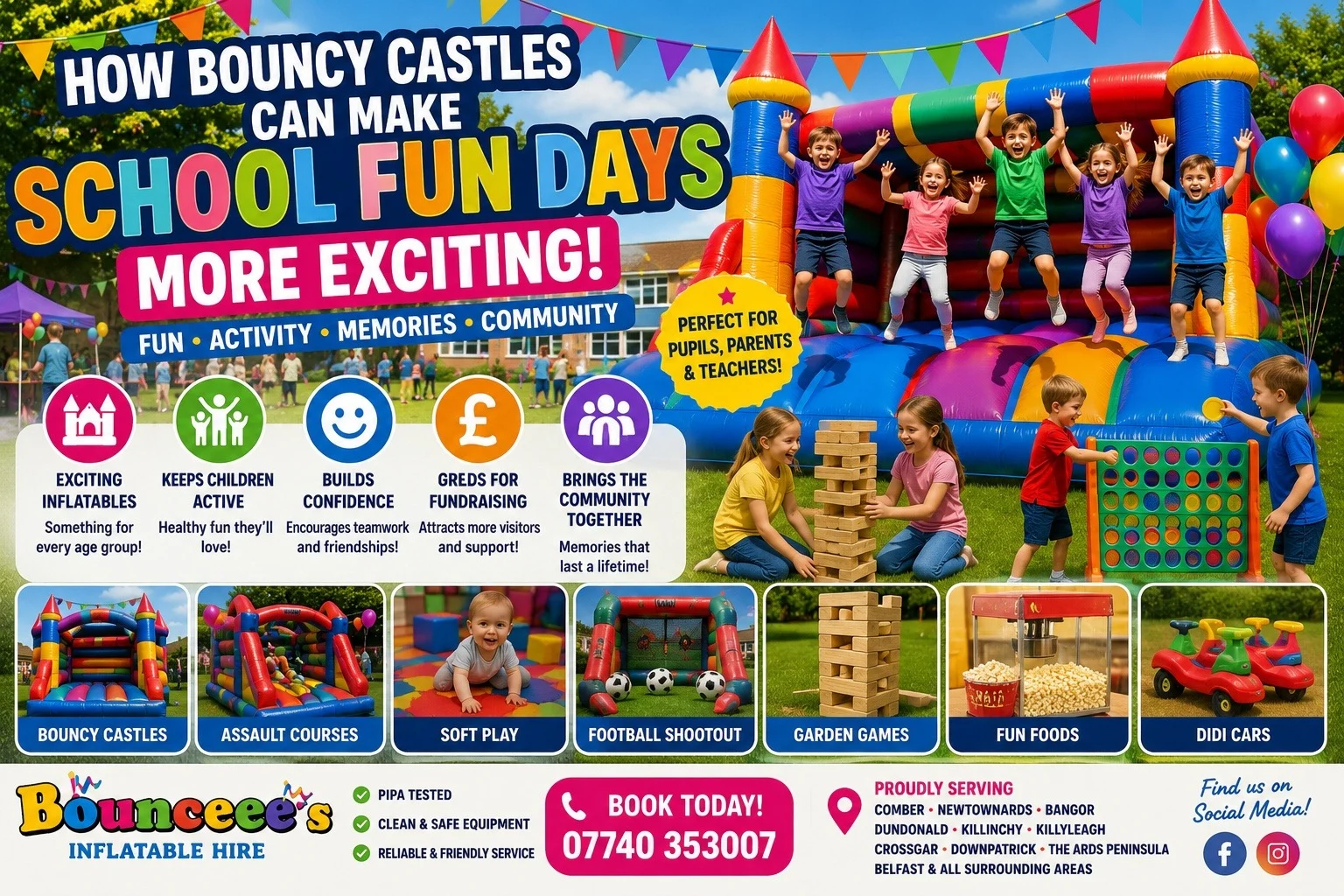 How Bouncy Castles Can Make School Fun Days More Exciting In Co Down Bounceees Inflatable Hire