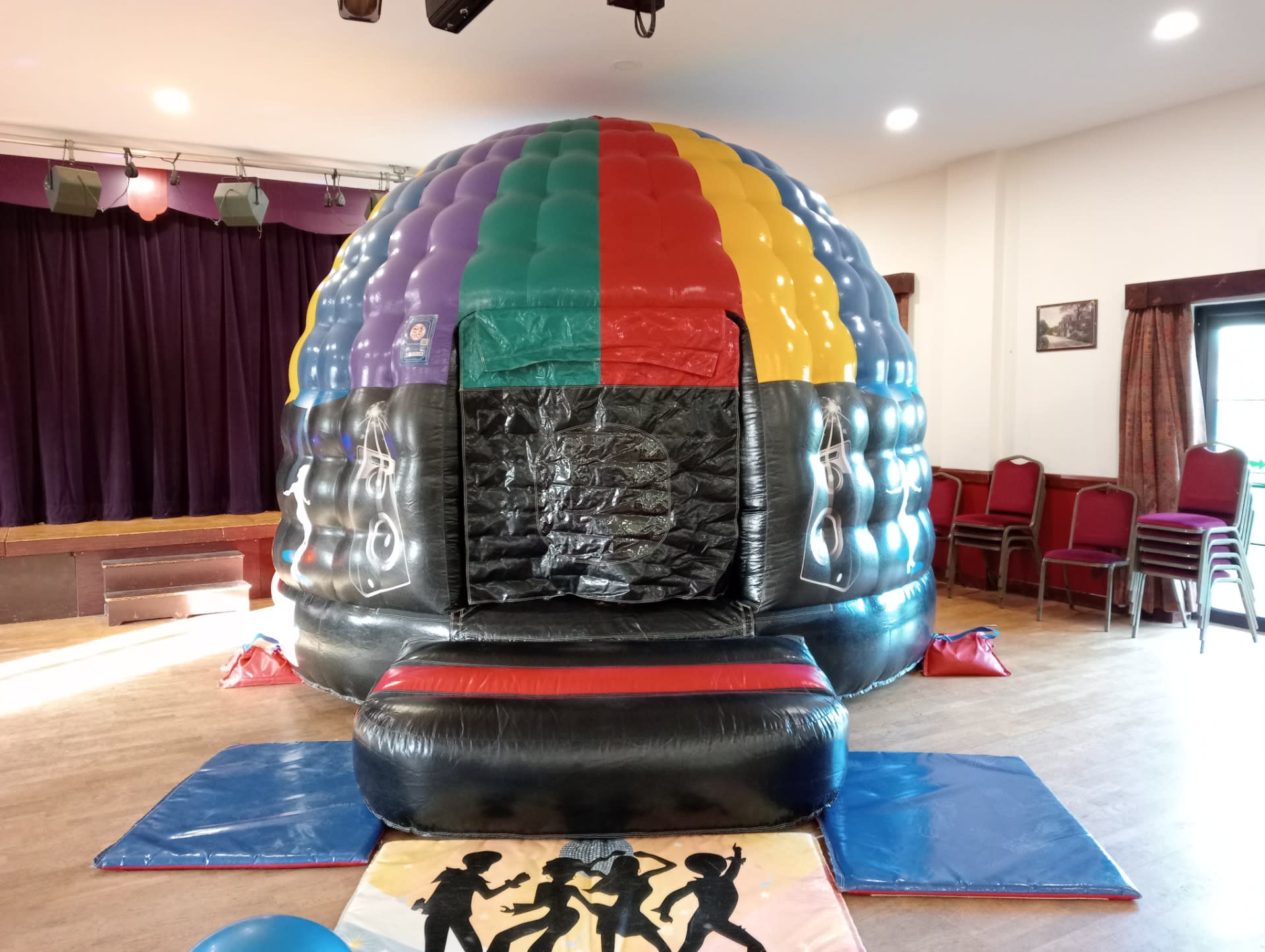 Disco Dome Bouncy Castle In Edenham Village Hall