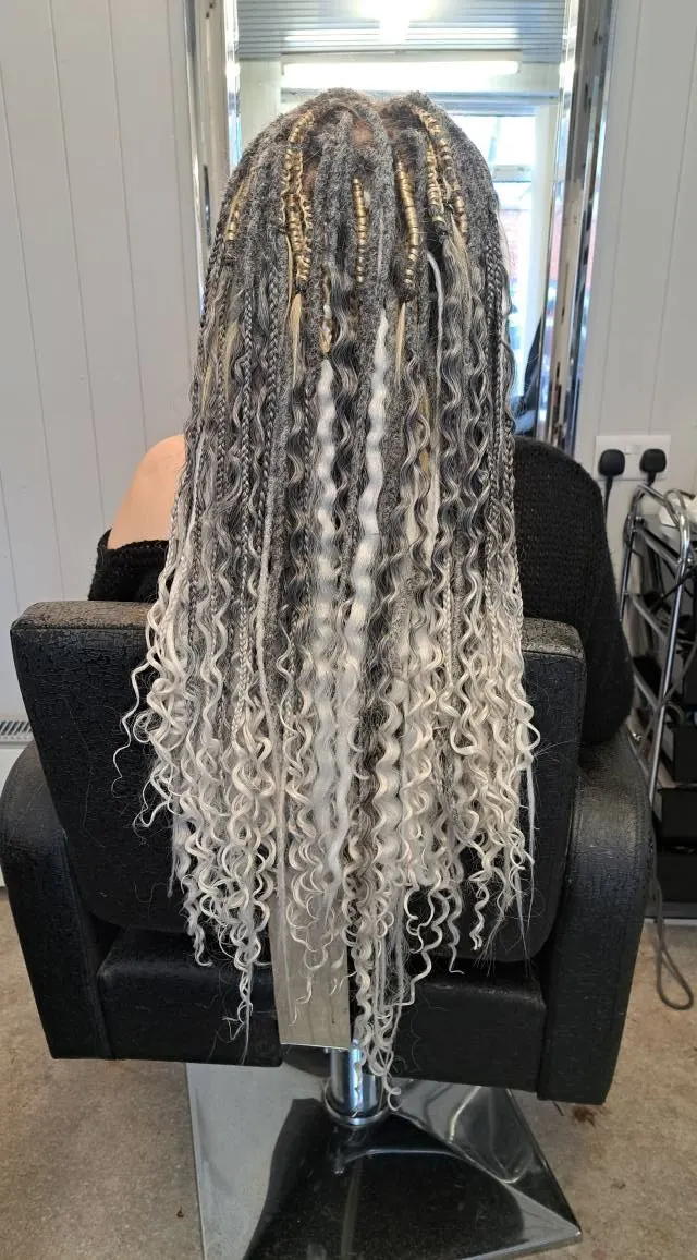 dreads, locs, extensions, braids, loc braids