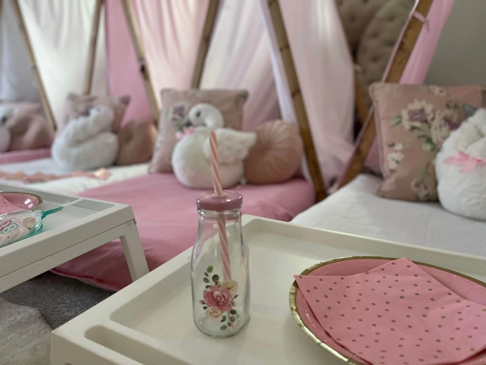 Girls sleepover tent hire 