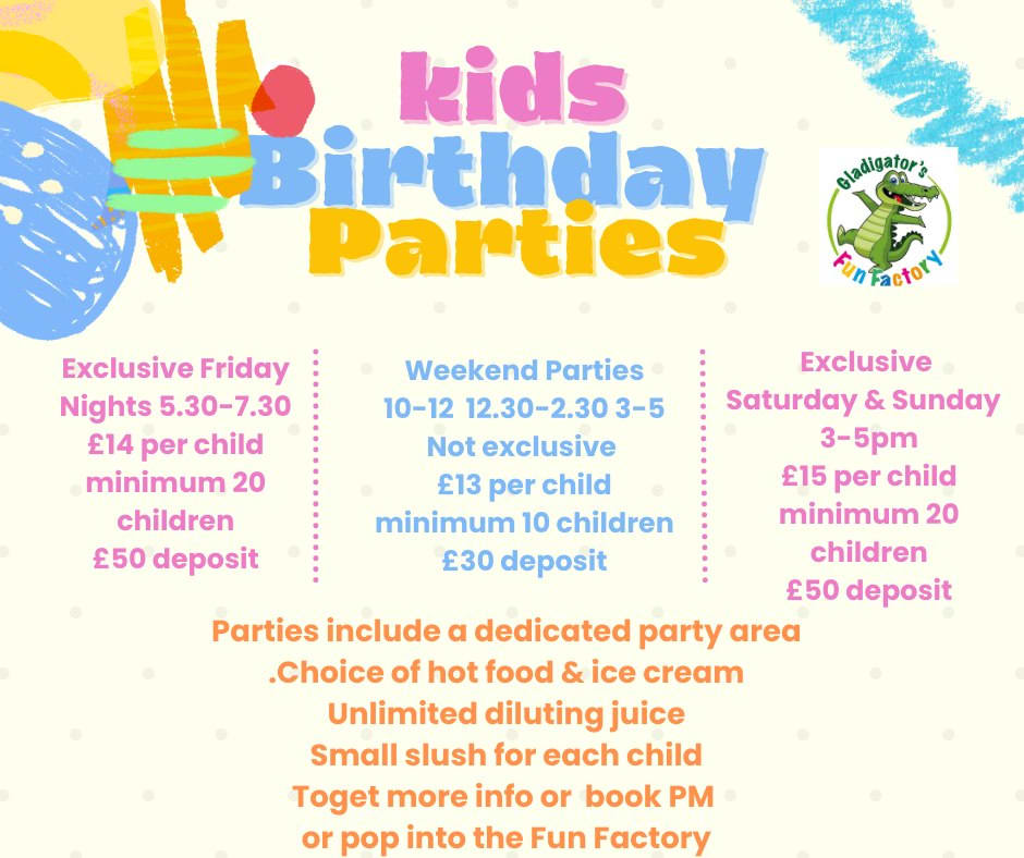 Birthday Parties at Gladiator's Fun Factory Glasgow