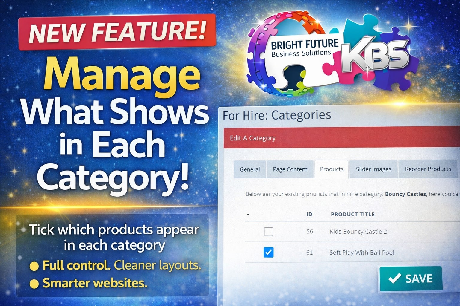 The Ability To Change What Products Appear In A Category, Via The Category Itself