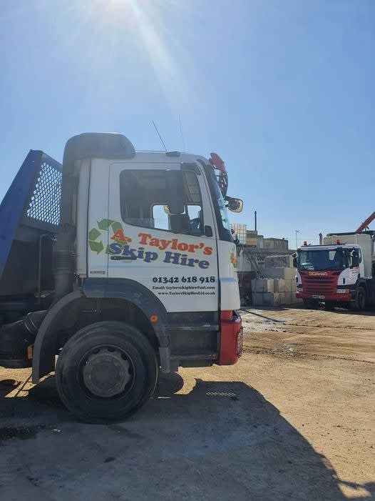 skip delivery truck cabin