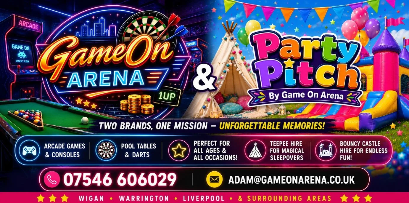 Game On Arena And Party Pitch - Game, Bouncy Castle Hire And Teepee Hire, Wigan, Warrington, Liverpool And Surrounding Areas