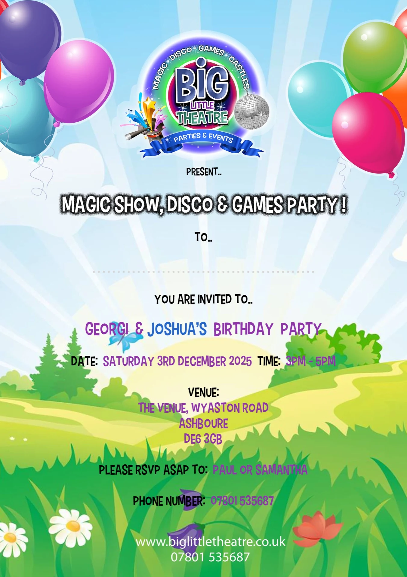 Example Personalised Invite