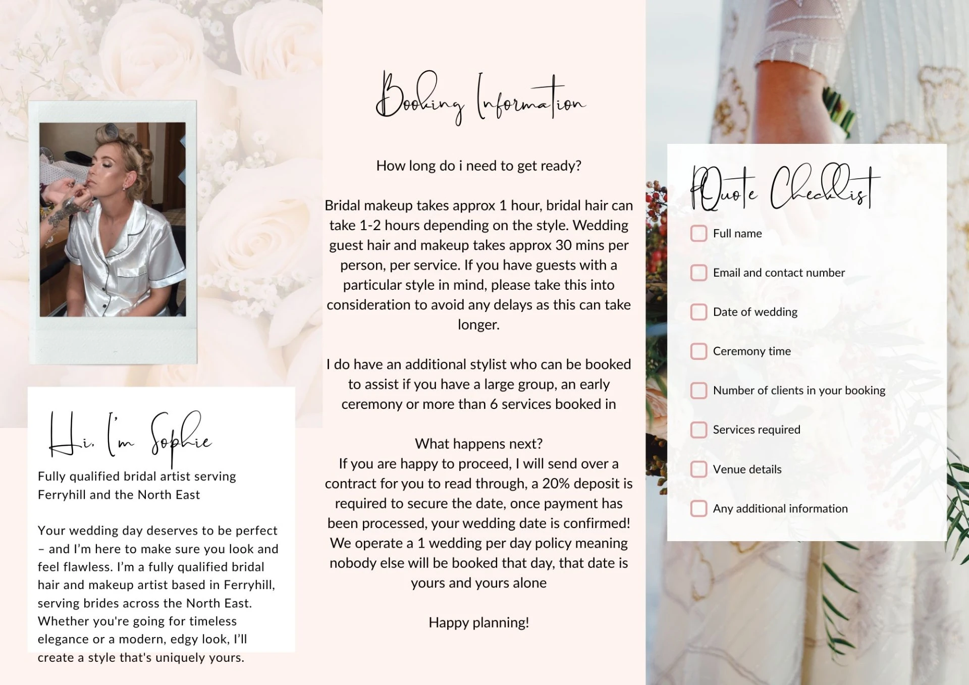 Wedding Hair & Makeup Brochure Bridal brochure