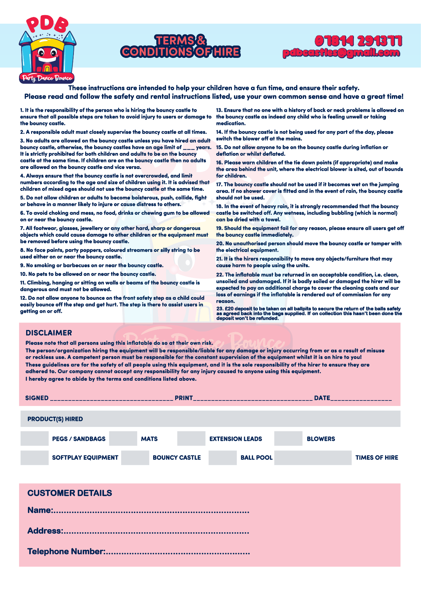 Hire Agreement