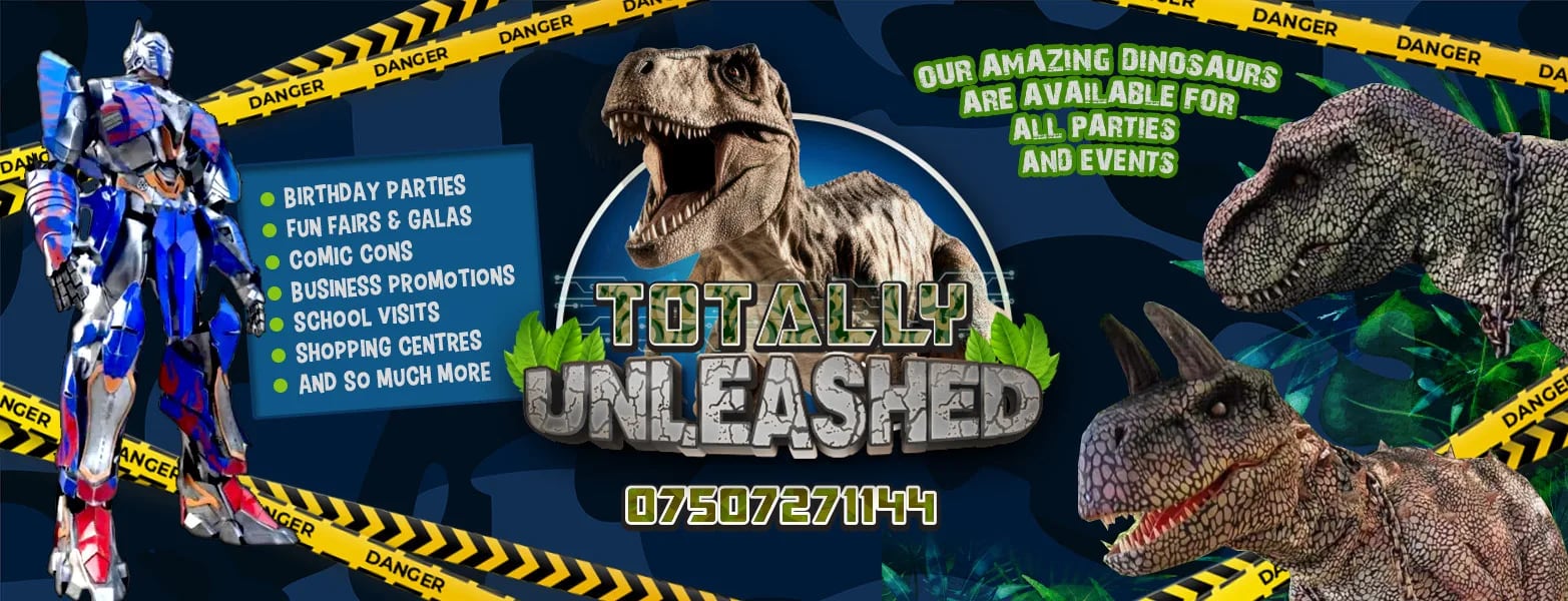 Totally Unleashed, Realistic Dinosaur Hire And Life Like Transformers, West Yorkshire