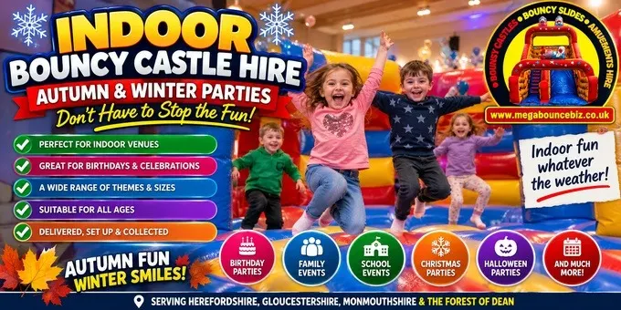 Indoor Bouncy Castle Hire - Why Autumn & Winter Parties Don't Have to Stop the Fun Indoor Bouncy Castle Hire - Why Autumn & Winter Parties Don't Have to Stop the Fun