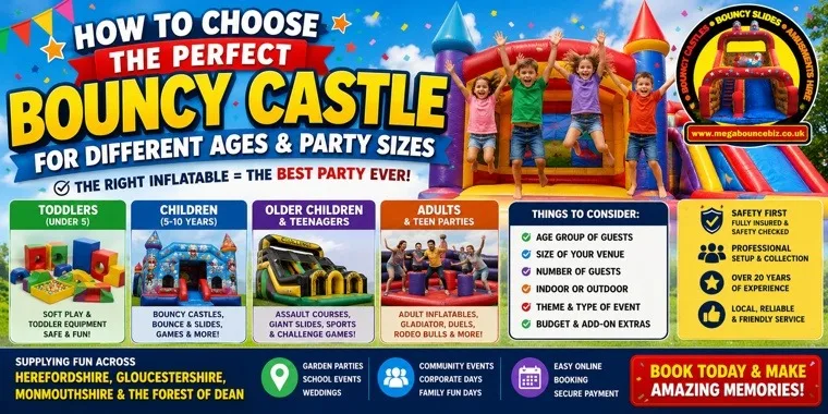 How to Choose the Perfect Bouncy Castle for Different Ages and Party Sizes How to Choose the Perfect Bouncy Castle for Different Ages and Party Sizes