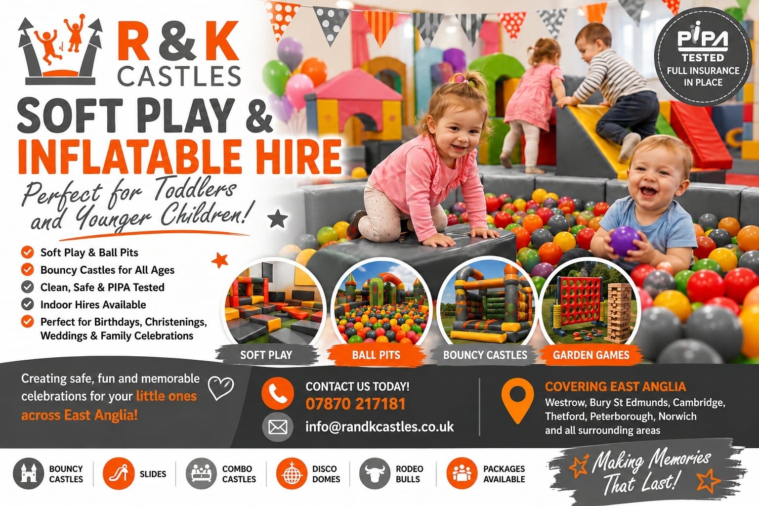 Soft Play And Inflatable Hire For Toddlers And Younger Children In East Anglia