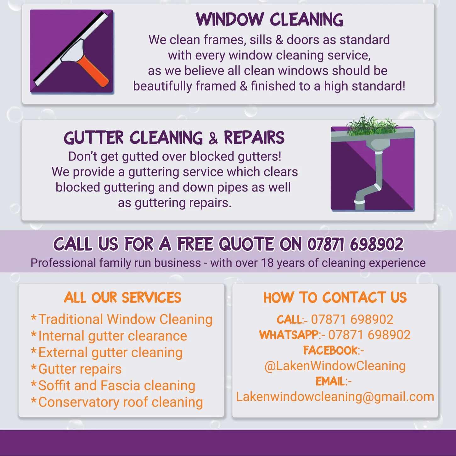 Laken Window Cleaning Boston, Lincolnshire Professional, Reliable Window & Gutter Cleaning