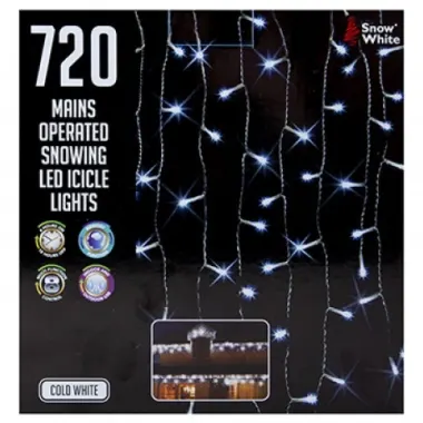 Led Icicle Fairy Lights Cool White 720 Leds
