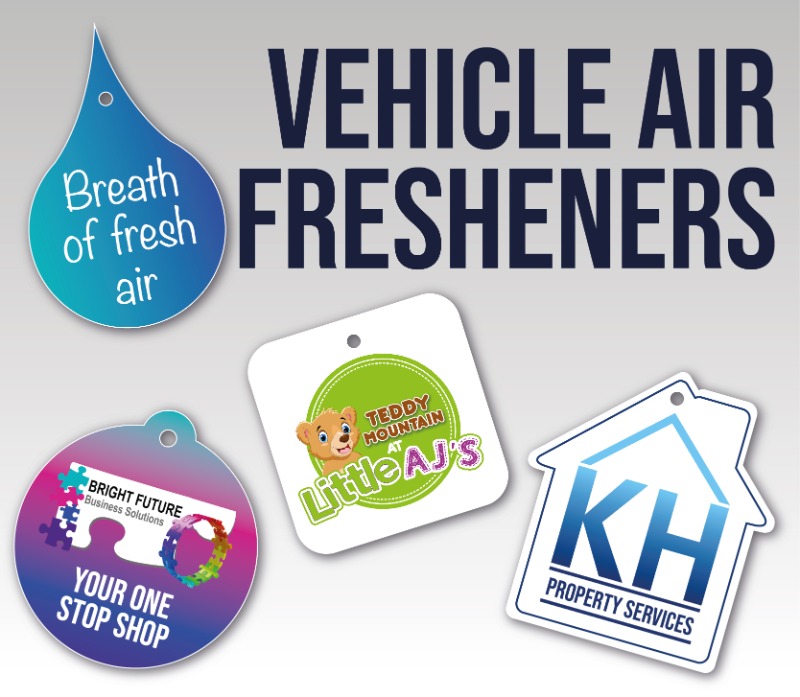 Vehicle Air Fresheners Business cards, leaflets, pop up banners, pvc