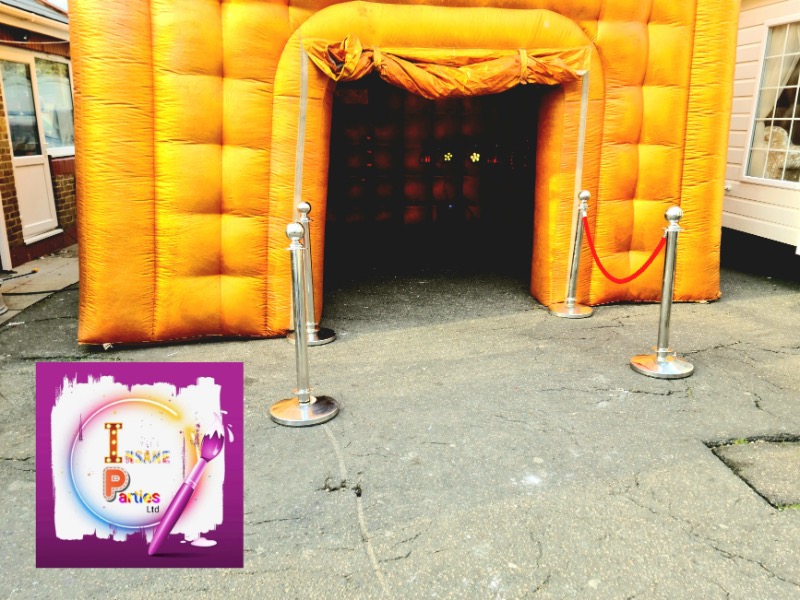 Golden Inflatable Cube Insane Parties Ltd