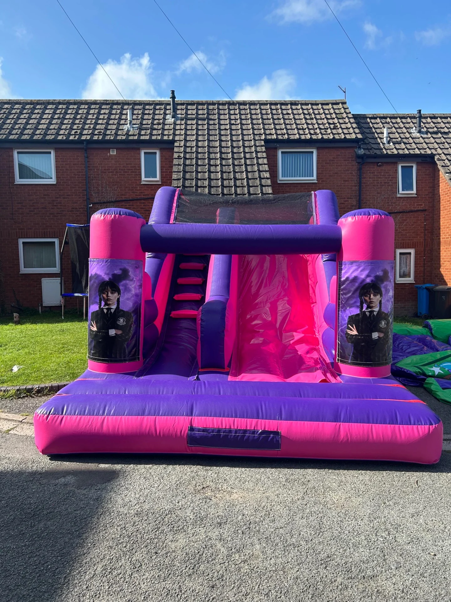 Wednesday Pink And Purple 5ft 6 Platform Slide - Tiny Tots Inflatables