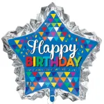 Primary Sketchy Patterns Happy Birthday Foil Supershape