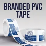 White Branded Pvc Tape - 3 Colour Logo Or Wording