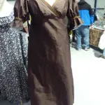 Brown Silk Regency Evening Gown