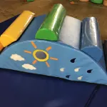 5 Log Soft Play Hump - Sensory Rainbow And Sun Design With Glitter Logs