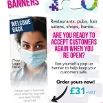 Covid 19 Pop Up Banner - Welcome Back Wear A Mask