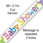 Baby Shower 9ft/2.7m Holographic Banner