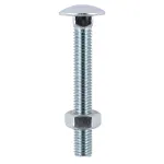 M10 X 120 Carriage Bolts & Hex Nuts Zinc Box Of 25