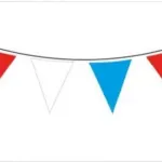 Solid Colour Waterproof Bunting 20 Flags 20cm X 30cm 10m Red/white/blue 1ct